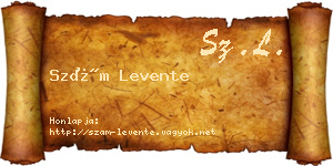 Szám Levente névjegykártya